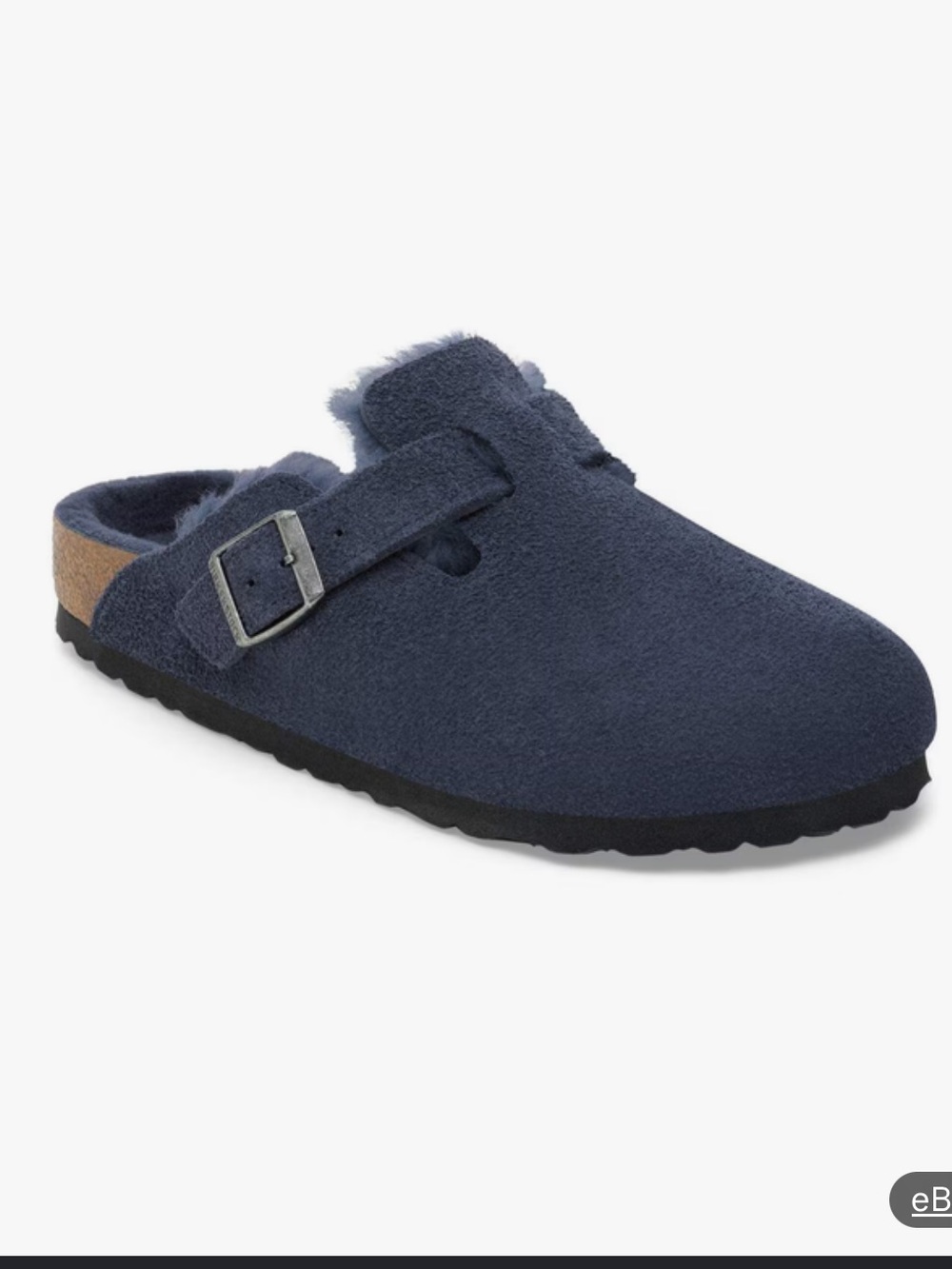 NWT Birkenstock Boston Shearling Clog - Navy Blue size 42
